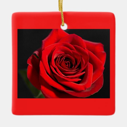 Festive romantic rose keramisch ornament (Voorkant)