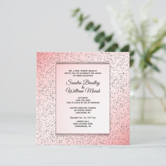 Festive Roos Glitter Kijk Weddenschap Kaart (Staand voorkant)