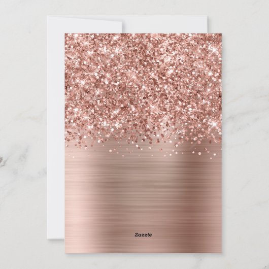 Festive Rose Gold Glam 2 Photo Collage Feestdagenkaart (Achterkant)