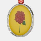 Festive Rose Hand Painting Metalen Ornament (Links)