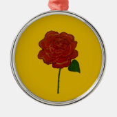 Festive Rose Hand Painting Metalen Ornament (Voorkant)