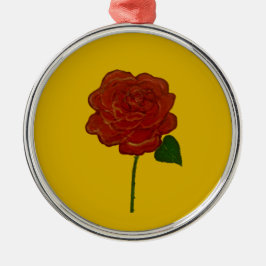 Festive Rose Hand Painting  Metalen Ornament