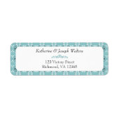 Festive Royal Botanical Robin's Egg Blue Address Etiket (Voorkant)