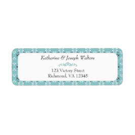 Festive Royal Botanical Robin's Egg Blue Address Etiket