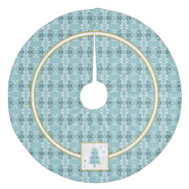 Festive Royal Botanical Robin's Egg Blue Emblem Fleece Kerstboom Rok