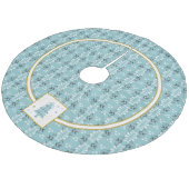 Festive Royal Botanical Robin's Egg Blue Emblem Fleece Kerstboom Rok (Gekanteld)