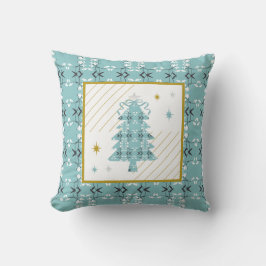 Festive Royal Botanical Robin's Egg Blue Emblem Kussen