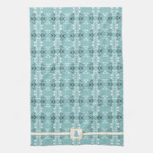 Festive Royal Botanical Robin's Egg Blue Emblem Theedoek (Verticaal)