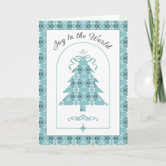 Festive Royal Botanical Robin's Egg Blue Feestdagen Kaart