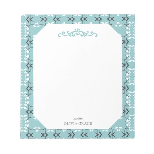 Festive Royal Botanical Robin's Egg Blue Notitieblok (Voorkant)