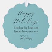 Festive Royal Botanical Robin's Egg Blue Ornament Kaart (Achterkant)