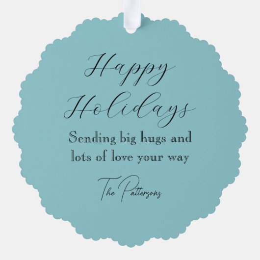 Festive Royal Botanical Robin's Egg Blue Ornament Kaart (Achterkant)