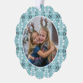 Festive Royal Botanical Robin's Egg Blue Ornament Kaart (Links)