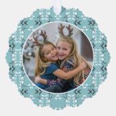 Festive Royal Botanical Robin's Egg Blue Ornament Kaart (Voorkant)