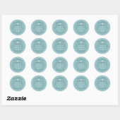 Festive Royal Botanical Robin's Egg Blue Ronde Sticker (Vel)
