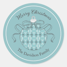 Festive Royal Botanical Robin's Egg Blue Ronde Sticker