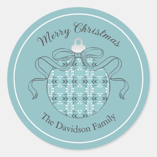 Festive Royal Botanical Robin's Egg Blue Ronde Sticker (Voorkant)