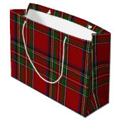 Festive Royal Stewart Large Custom Gift Bag Groot Cadeauzakje (Achterkant Gekanteld)