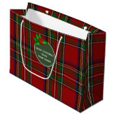 Festive Royal Stewart Large Custom Gift Bag Groot Cadeauzakje (Voorkant Gekanteld)