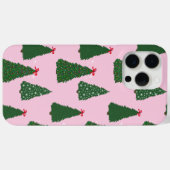 Festive roze kerstboompatroon Case-Mate iPhone case (Achterkant (horizontaal))