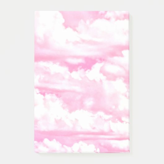 Festive roze wolken post-it® notes (Voorkant)