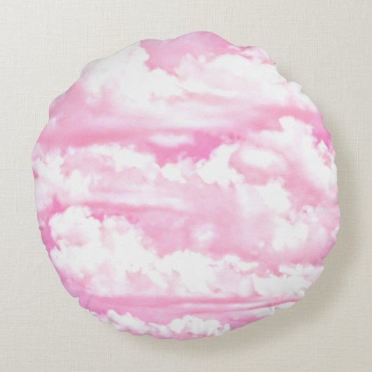 Festive roze wolken rond kussen (Achterkant)