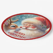 Festive Rudolph Red Nose Funny Christmas Plates Papieren Bordje (Gekanteld)
