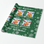 Festive Rudolph Reindeer Snow Personalized Xmas Cadeaupapier (Uitgerold)
