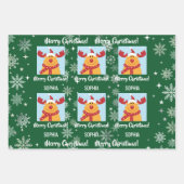 Festive Rudolph Reindeer Snow Personalized Xmas Inpakpapier Vel (Voorkant 2)