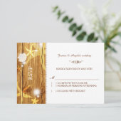 Festive Rustic Beach Wedding RSVP Kaartje (Staand voorkant)