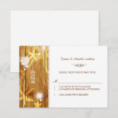 Festive Rustic Beach Wedding RSVP Kaartje (Voorkant / Achterkant)