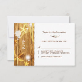 Festive Rustic Beach Wedding RSVP Kaartje
