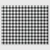 Festive Rustic Black White Gingham Pset Pattern Cadeaupapier (Vlak)