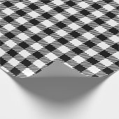 Festive Rustic Black White Gingham Pset Pattern Cadeaupapier (Hoek)