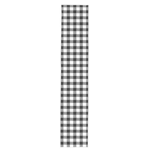 Festive Rustic Black White Gingham Pset Pattern Medium Tafelloper (Voorkant)