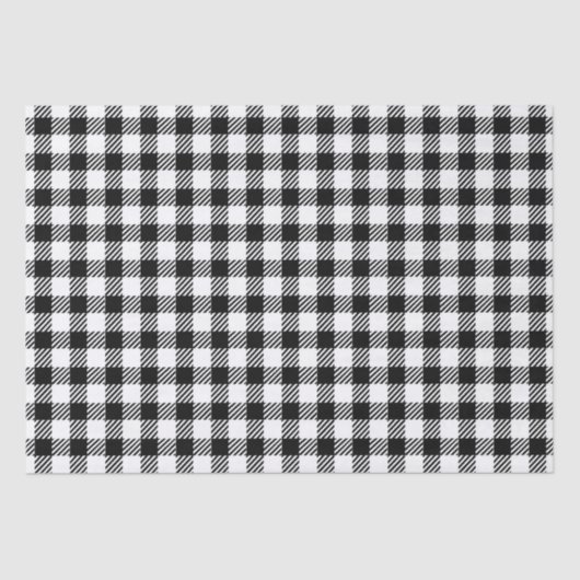 Festive Rustic Black White Gingham Pset Pattern Tissuepapier (Voorkant)