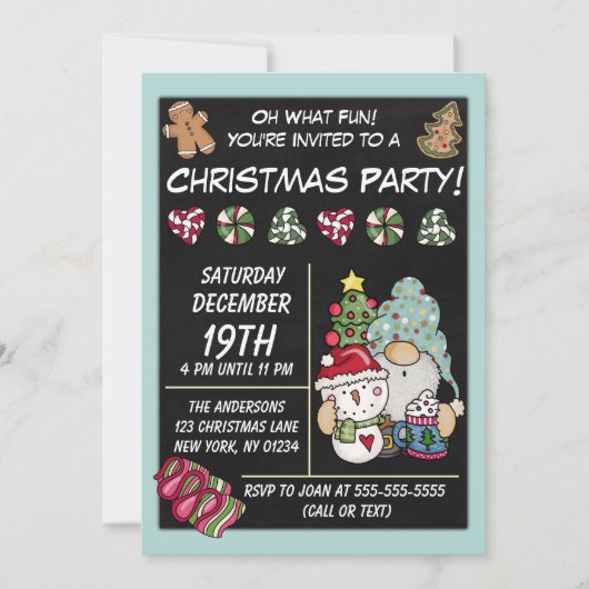 Festive Rustic Gnome Cookies Snoep kerstfeest Kaart (Voorkant)