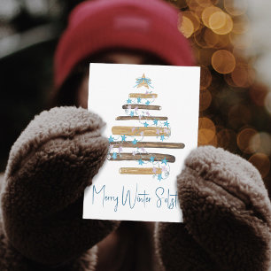 Festive Rustic Wood Yule Winter Solstice Feestdagenkaart