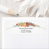 Festive Rustige Waterverf Winter Botanisch Etiket (Insitu)