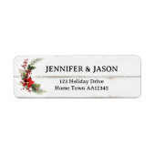 Festive Rustige Wood met kerstcadeaulabel Etiket (Voorkant)