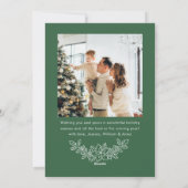 Festive Sage Green Christmas Bow Ribbon 2 Photo Feestdagenkaart (Achterkant)