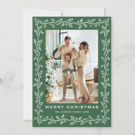 Festive Sage Green Christmas Bow Ribbon 2 Photo Feestdagenkaart