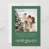 Festive Sage Green Christmas Bow Ribbon 2 Photo Feestdagenkaart (Achterkant)