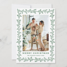 Festive Sage Green Christmas Bow Ribbon 2 Photo Ho Feestdagenkaart