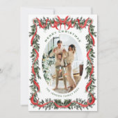 Festive Sage Green Christmas Bow Ribbon 2 Photo Ho Feestdagenkaart (Voorkant)