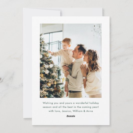 Festive Sage Green Christmas Bow Ribbon 2 Photo Ho Feestdagenkaart (Achterkant)