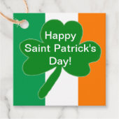 Festive Saint Patrick's Day Green White Sinaasappe Bedankjes Labels (Voorkant)