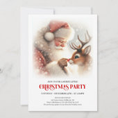 Festive Santa and Rudolph Christmas Eve Night Kaart (Voorkant)