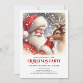 Festive Santa and Rudolph Holiday Family Gathering Kaart (Voorkant)