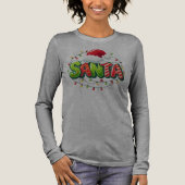 Festive "SANTA" Christmas Lights Tri-Blend Shirt (Voorkant)